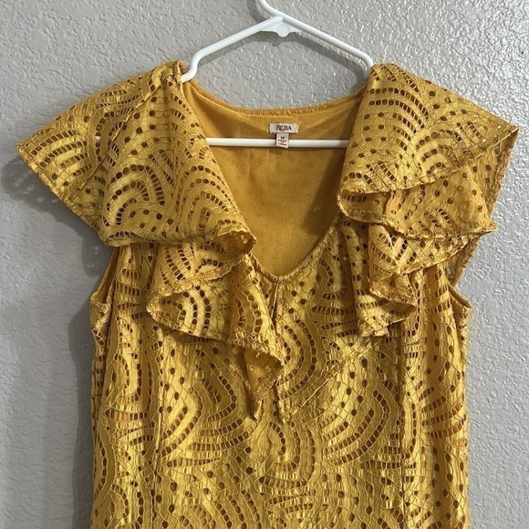 REBA Mustard Yellow Midi Dress Size M - Picture 6 of 8